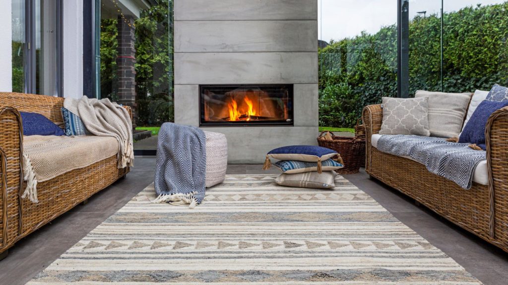 Living Room with a fire place and sofas